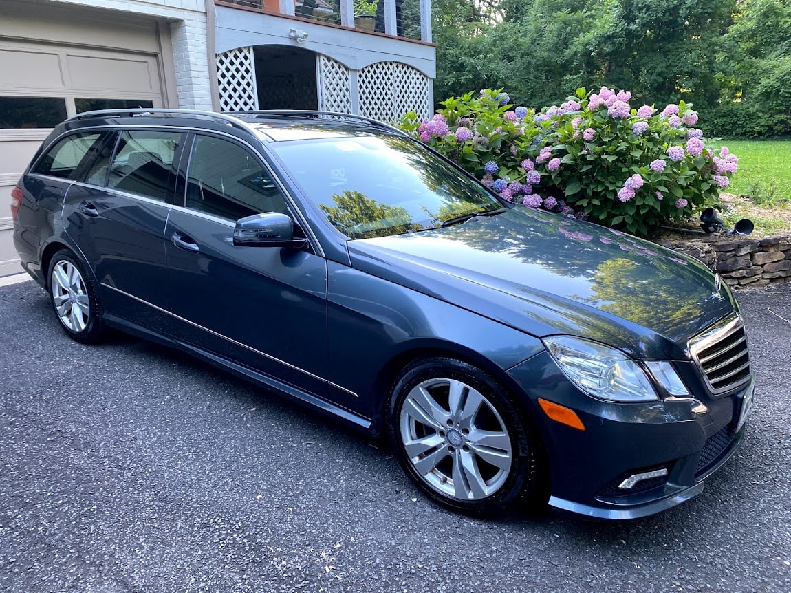 AGV Mobile Car Detailing — navy Mercedes E-Class wagon gleaming after full detail