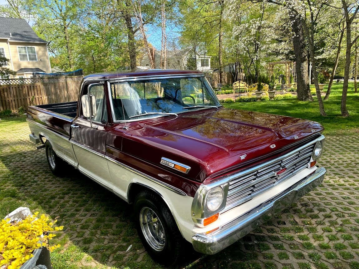 AGV Mobile Car Detailing — restored vintage two-tone Ford pickup truck after detail